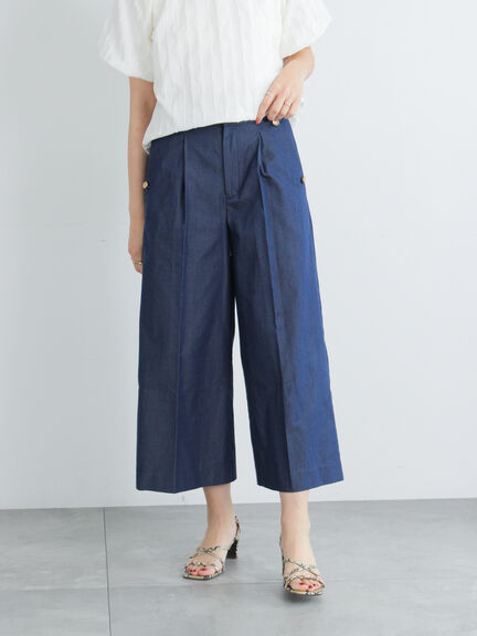 ワイドクロップトマリンパンツ（ブラック/ベージュ/ネイビー）｜Te chichi（テチチ）通販