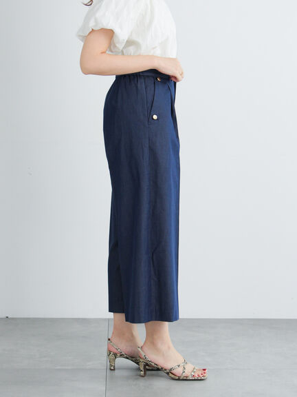 ワイドクロップトマリンパンツ（ブラック/ベージュ/ネイビー）｜Te chichi（テチチ）通販