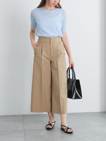 ワイドクロップトマリンパンツ（ブラック/ベージュ/ネイビー）｜Te chichi（テチチ）通販