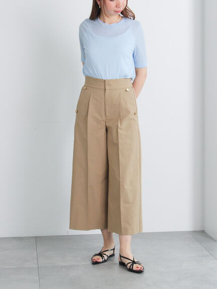 ワイドクロップトマリンパンツ（ブラック/ベージュ/ネイビー）｜Te chichi（テチチ）通販
