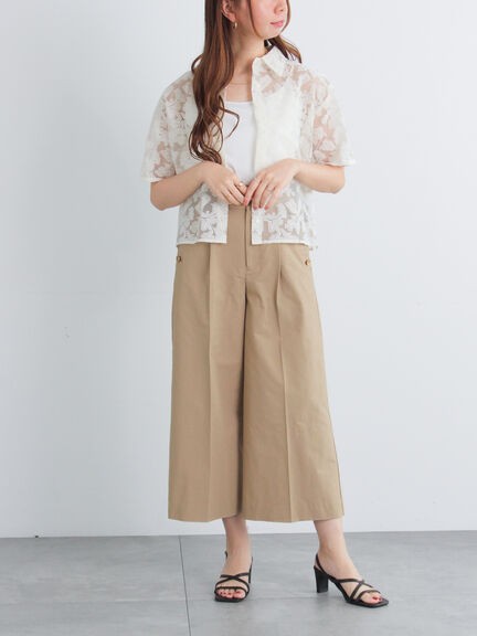 ワイドクロップトマリンパンツ（ブラック/ベージュ/ネイビー）｜Te chichi（テチチ）通販