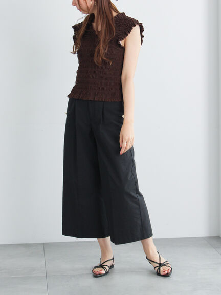 ワイドクロップトマリンパンツ（ブラック/ベージュ/ネイビー）｜Te chichi（テチチ）通販