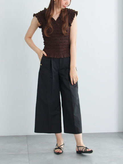 ワイドクロップトマリンパンツ（ブラック/ベージュ/ネイビー）｜Te chichi（テチチ）通販