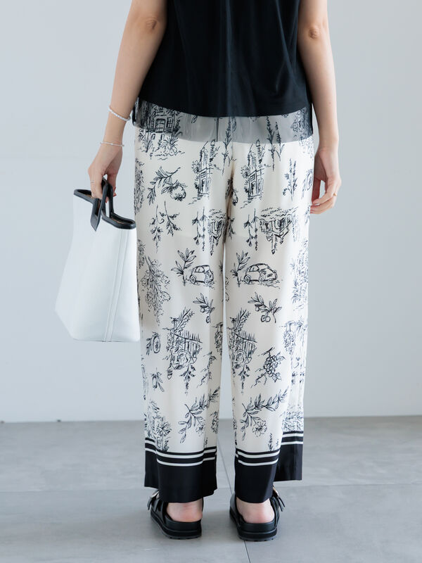 セール】 ドローイングプロヴァンスプリントパンツ（オフホワイト