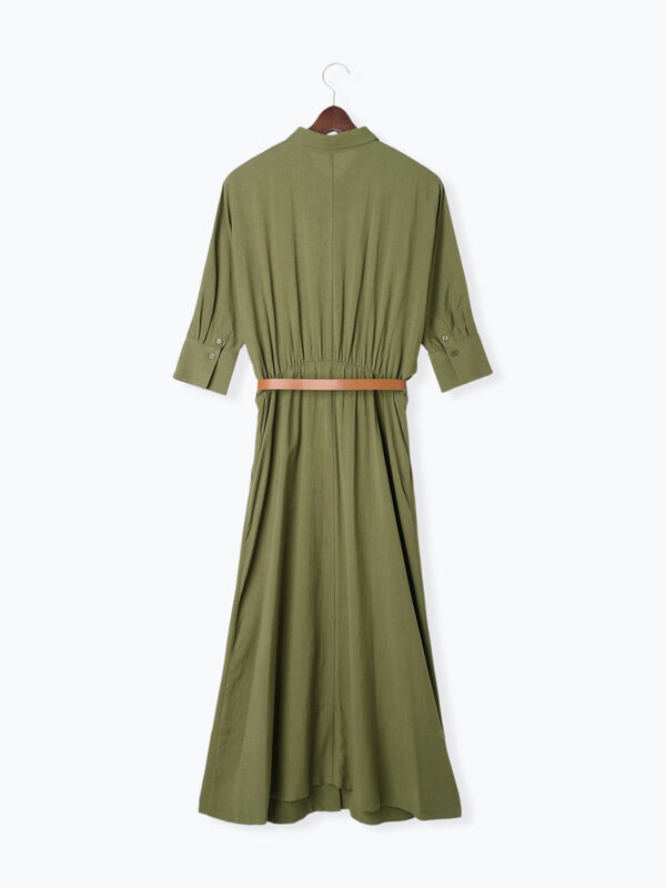 ♡極美品♡bcbgmaxazria シャツワンピース 半袖 ベルト付き 共布ベルト付き開襟半袖ワンピース｜オフィスカジュアル