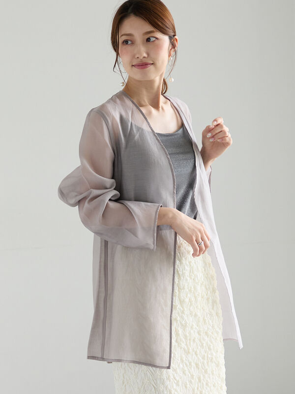 ムムちゃ セール】 シアーノーカラーシャツ（グレー/ブラック/ブラウン