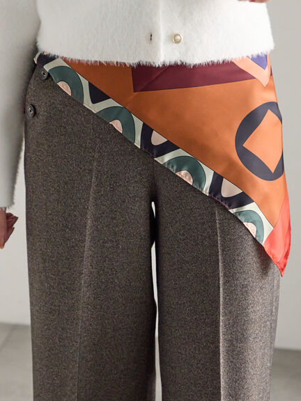 幾何柄スカーフ（ホワイト/オレンジ）｜Te chichi（テチチ）通販