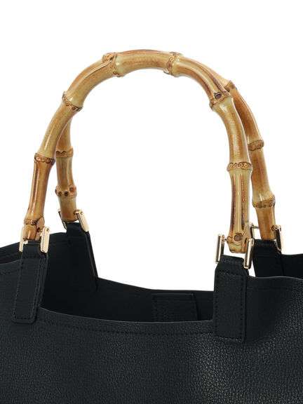 バンブーハンドルBAG（ブラック/ベージュ）｜Te chichi（テチチ）通販