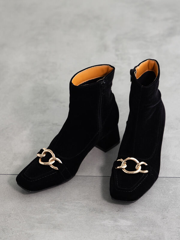 メタルパーツ×スエード調ミドルブーツ（ブラック）｜Te chichi（テチチ）通販