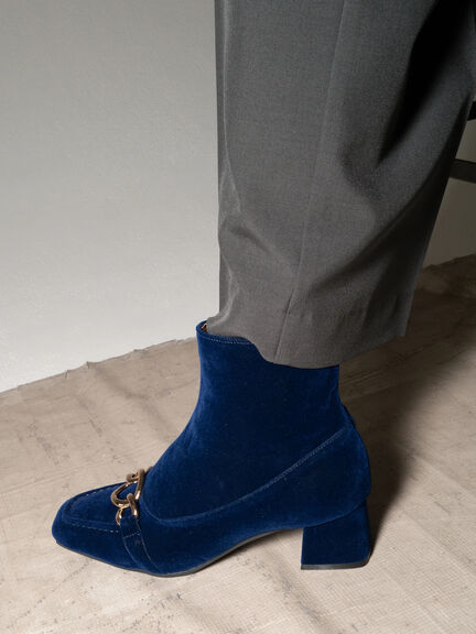 メタルパーツ×スエード調ミドルブーツ（ブラック/ブルー）｜Te chichi（テチチ）通販