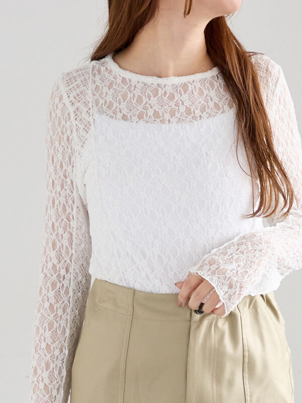 パッチワークレースクルーネックTOPS《2025Autumn catalog vol.2
