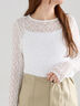 パッチワークレースクルーネックTOPS《2025Autumn catalog vol.2 item》(オフホワイト)|Te chichi(テチチ)通販