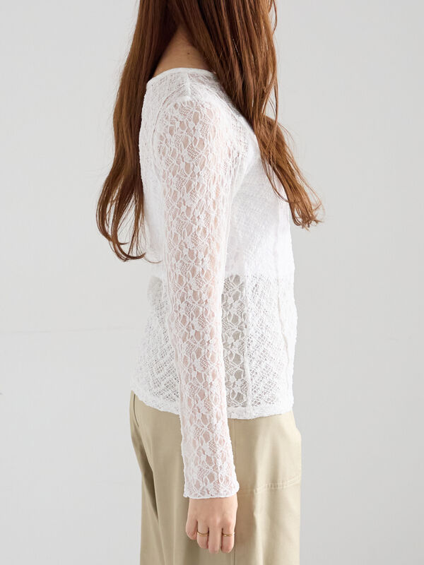 セール】 パッチワークレースクルーネックTOPS《2025Autumn catalog