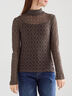 パッチワークレース前後2WAY衿デザインTOPS《2025Autumn catalog item》（オフホワイト/チャコールグレー）｜Te chichi（テチチ）通販