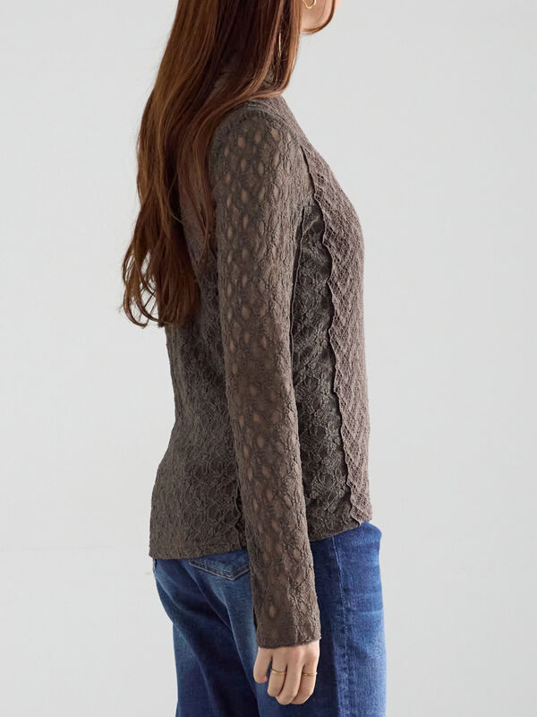 パッチワークレース前後2WAY衿デザインTOPS《2025Autumn catalog