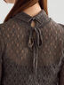 パッチワークレース前後2WAY衿デザインTOPS《2025Autumn catalog item》（オフホワイト/チャコールグレー）｜Te chichi（テチチ）通販
