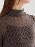 パッチワークレース前後2WAY衿デザインTOPS《2025Autumn catalog item》（オフホワイト/チャコールグレー）｜Te chichi（テチチ）通販