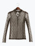 パッチワークレース前後2WAY衿デザインTOPS《2025Autumn catalog item》（オフホワイト/チャコールグレー）｜Te chichi（テチチ）通販