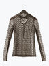 パッチワークレース前後2WAY衿デザインTOPS《2025Autumn catalog item》（オフホワイト/チャコールグレー）｜Te chichi（テチチ）通販