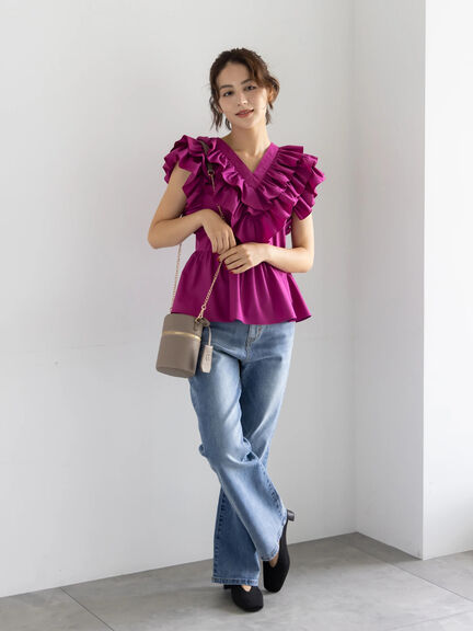 フレアシルエットdenim《2025Autumn catalog item》（ブルー/ネイビー）｜Te chichi（テチチ）通販