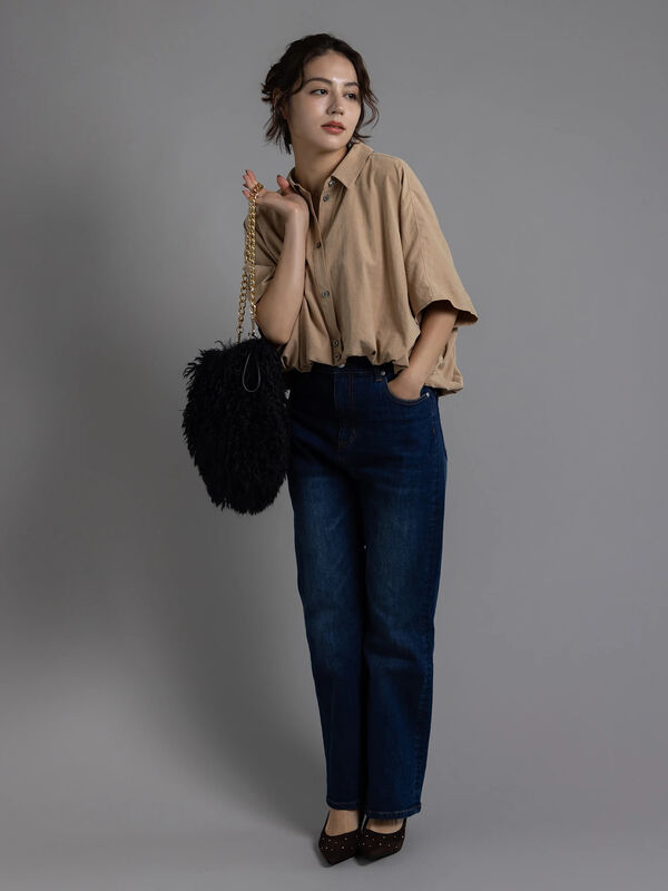 はち様mブルー フレアシルエットdenim《2025Autumn catalog item》（ブルー