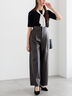 フェイクレザーセミワイドパンツ《2025Autumn catalog item》(ブラック/ブラウン)|Te chichi(テチチ)通販