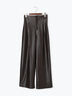 フェイクレザーセミワイドパンツ《2025Autumn catalog item》(ブラック/ブラウン)|Te chichi(テチチ)通販