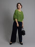 スパンコールメッシュハーフスリーブニット《2025Autumn catalog item》（チャコールグレー/ピンク/グリーン）｜Te chichi（テチチ）通販