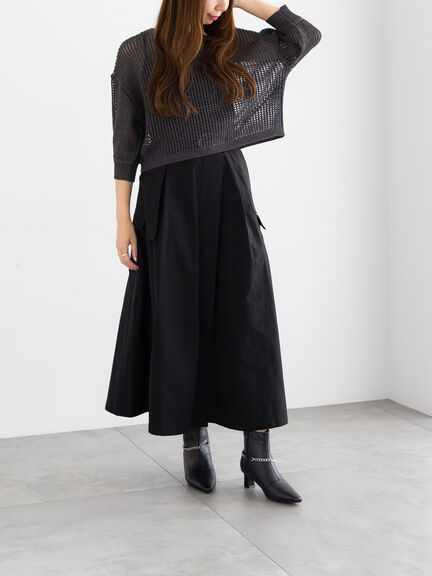 スパンコールメッシュハーフスリーブニット《2025Autumn catalog item》（チャコールグレー/ピンク/グリーン）｜Te chichi（テチチ）通販