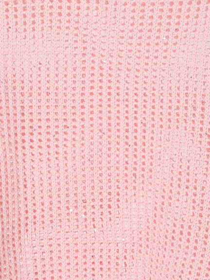 スパンコールメッシュハーフスリーブニット《2025Autumn catalog item》（チャコールグレー/ピンク/グリーン）｜Te chichi（テチチ）通販