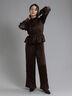 【Atelier plier】プリーツレースシャーリングトップス《2025Autumn catalog item》（ブラウン）｜Te chichi（テチチ）通販