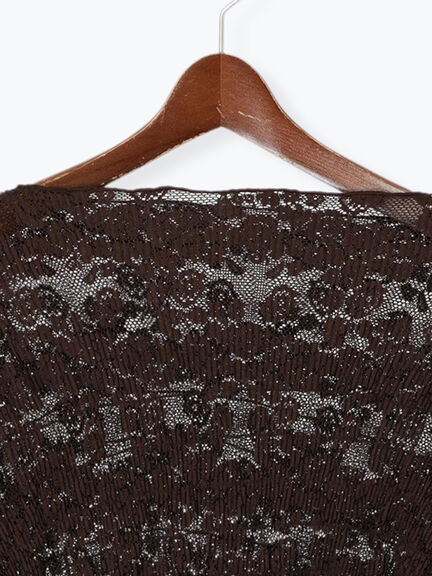 【Atelier plier】プリーツレースシャーリングトップス《2025Autumn catalog item》（ブラウン）｜Te chichi（テチチ）通販