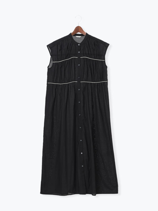 Namichan です セール】 バイカラーパイピングワンピース（ブラック/ベージュ