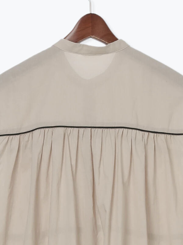 セール】 バイカラーパイピングワンピース（ブラック/ベージュ/カーキ