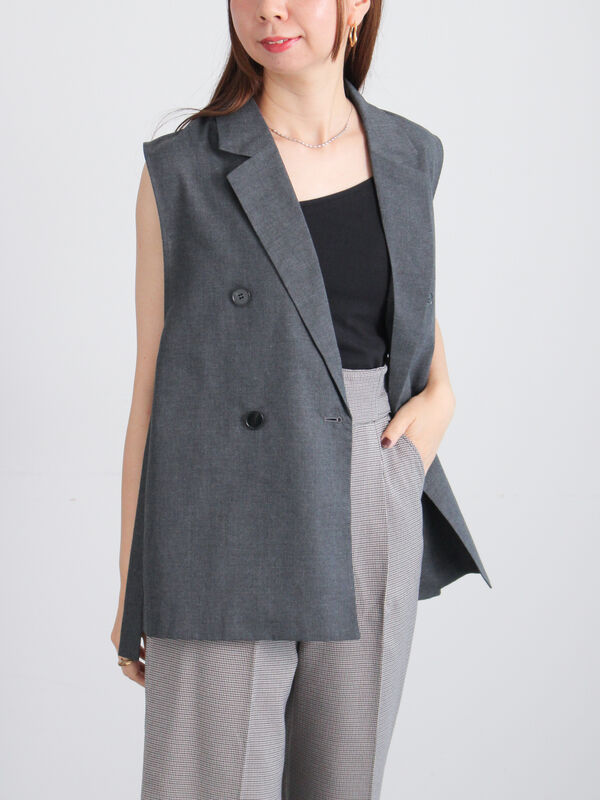 セール】 サイドオープンライトジレ（グレー/ブラック/ネイビー