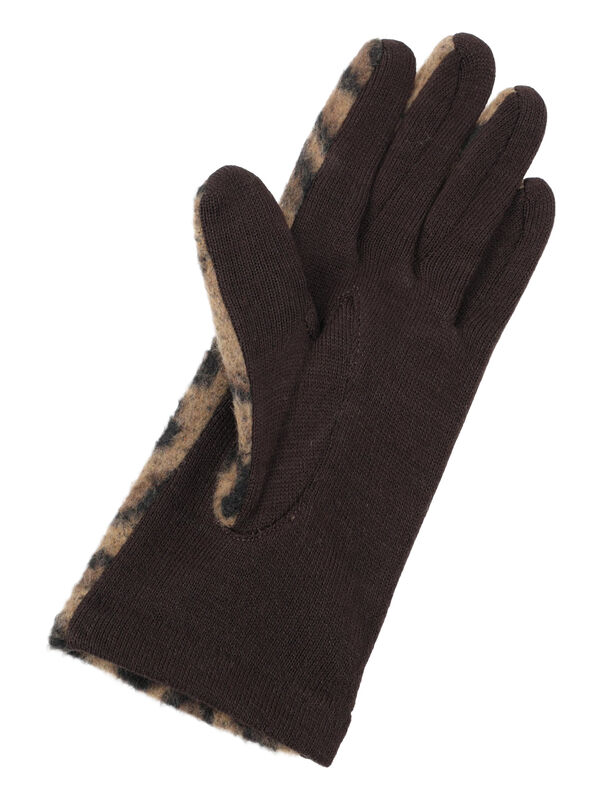 レオパード グローブ（ブラック/ベージュ/アクセサリー/ミトン・手袋