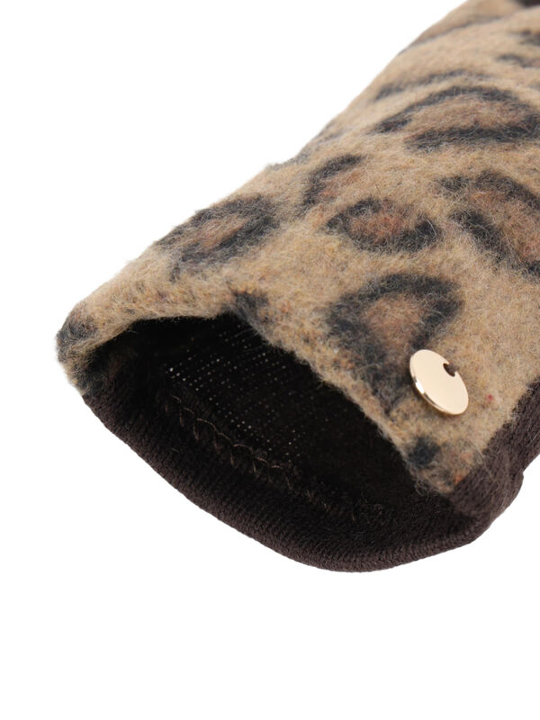 【新品未使用】レオパード 肉球 ミトン グローブ レオパード グローブ（ブラック/ベージュ/アクセサリー/ミトン・手袋