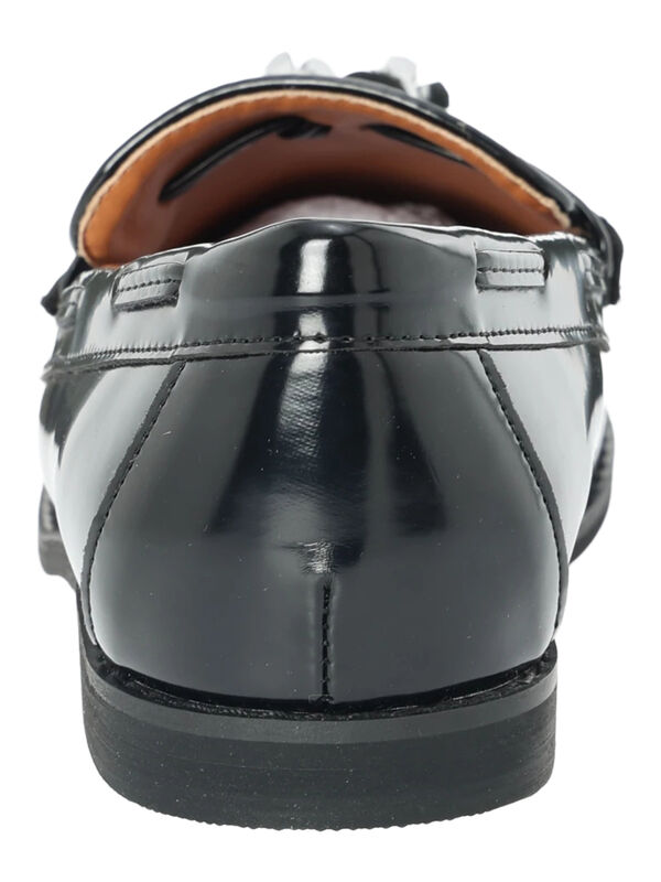 黒レザー フリンジ付きローファー フリンジローファー（ブラック/ダークブラウン/シューズ/その他