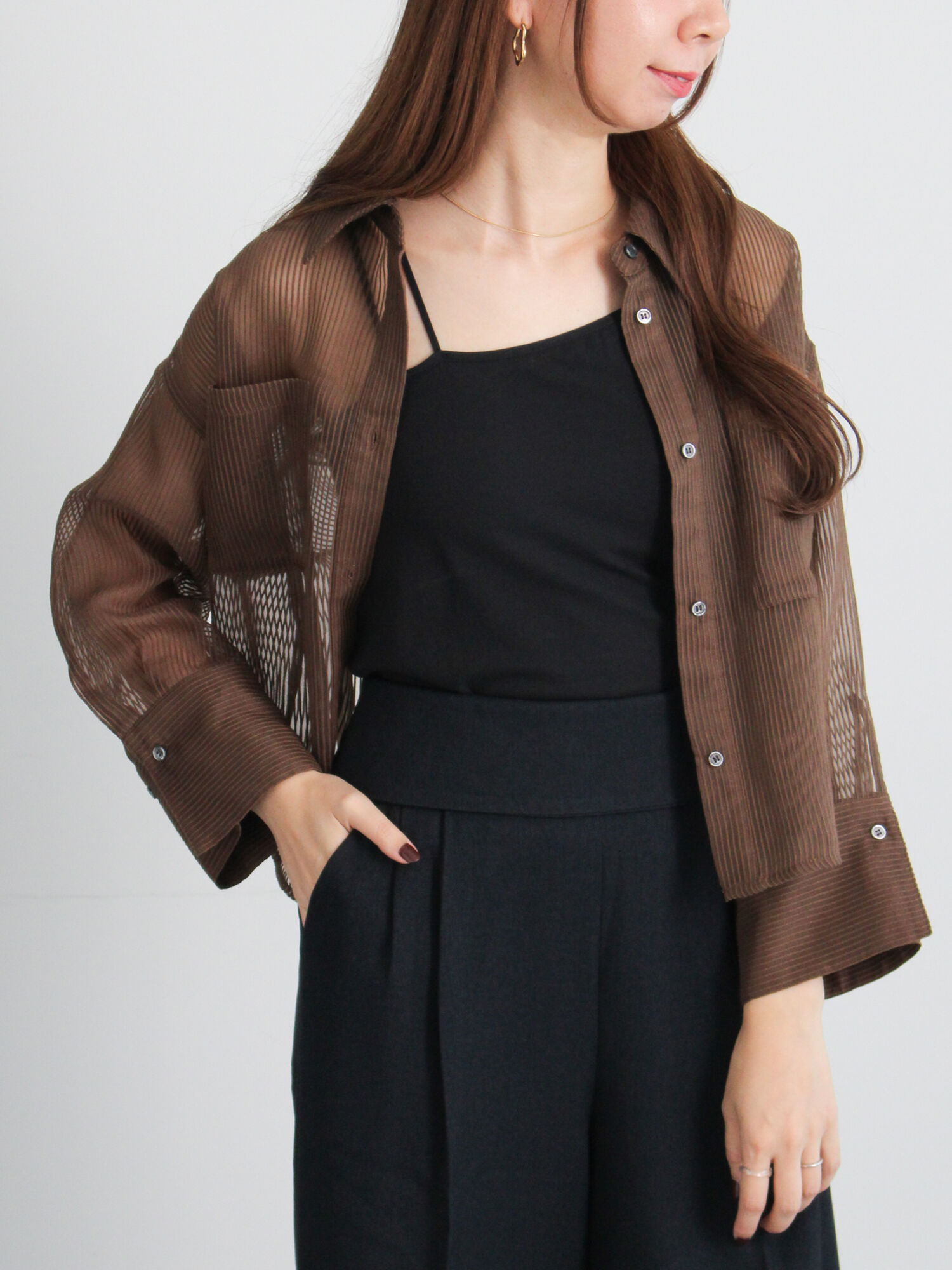 トップス mocha シアーシャギーハイネックトップス