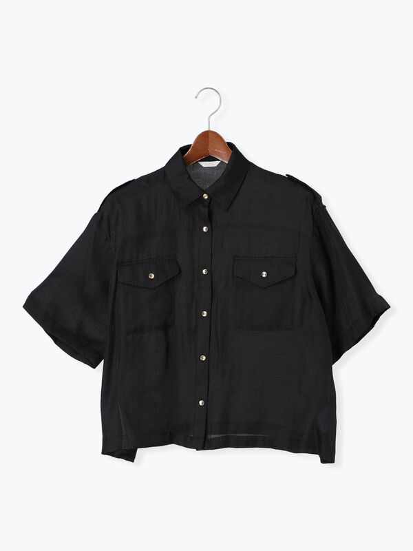 新品✨タグ付き♪定価10,980円　シアー素材シャツ　半袖　Mサイズ　大特価‼️ セール】【unisex】オーガンジー 総柄シャツ / オーバーサイズ シャツ