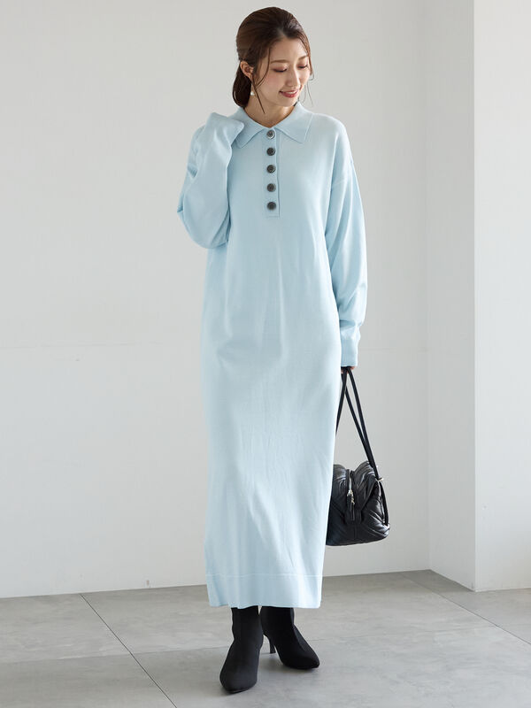 セール】 ニットポロワンピース《2025Autumn catalog vol.2 item