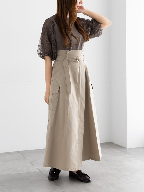 セール】 レースバルーンスリーブニット（オフホワイト/ブラック