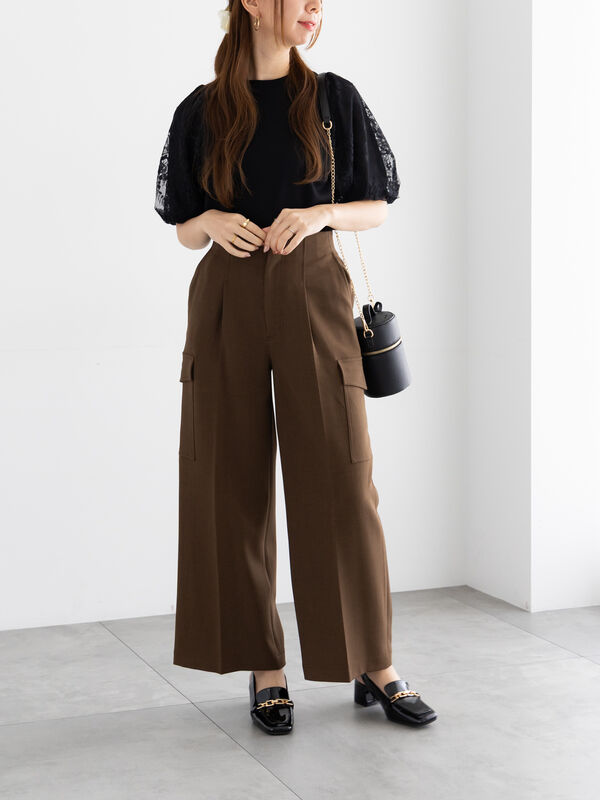 セール】 レースバルーンスリーブニット（オフホワイト/ブラック