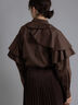 【Atelier plier】アシメプリーツフレアシャツブラウス《2025Autumn catalog item》(ブラウン)|Te chichi(テチチ)通販