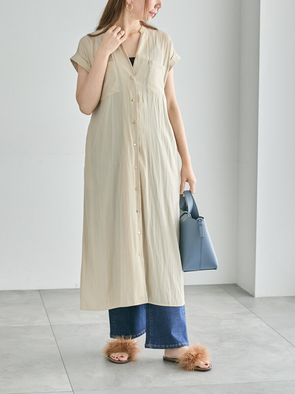 MaxMara ベージュ シャツワンピース 42 MaxMara ベージュ シャツワンピース 42 S MAXMARA MAX MARA エス