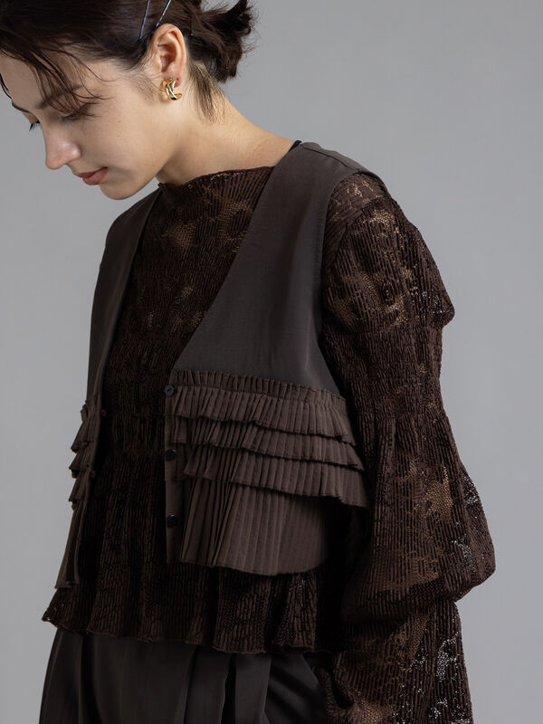 Atelier plier】プリーツティアードジレ《2025Autumn catalog item