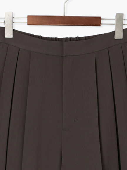 【Atelier plier】サイドプリーツワイドパンツ《2025Autumn catalog item》（ブラウン）｜Te chichi（テチチ）通販
