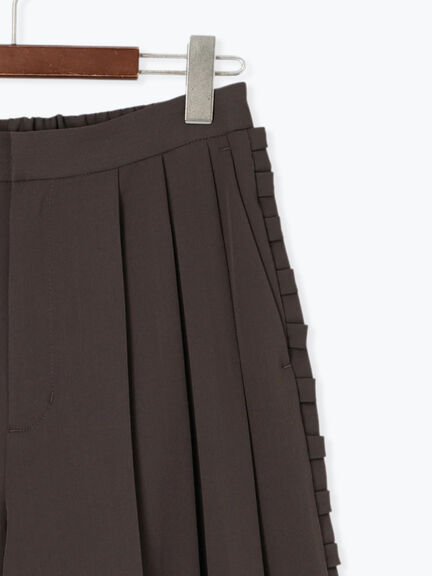 【Atelier plier】サイドプリーツワイドパンツ《2025Autumn catalog item》（ブラウン）｜Te chichi（テチチ）通販