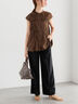 ハイウエストフロントジップワイドパンツ《2025Autumn catalog item》（チャコールグレー/ブラック/ブラウン）｜Te chichi（テチチ）通販