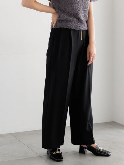 ハイウエストフロントジップワイドパンツ《2025Autumn catalog item》（チャコールグレー/ブラック/ブラウン）｜Te chichi（テチチ）通販